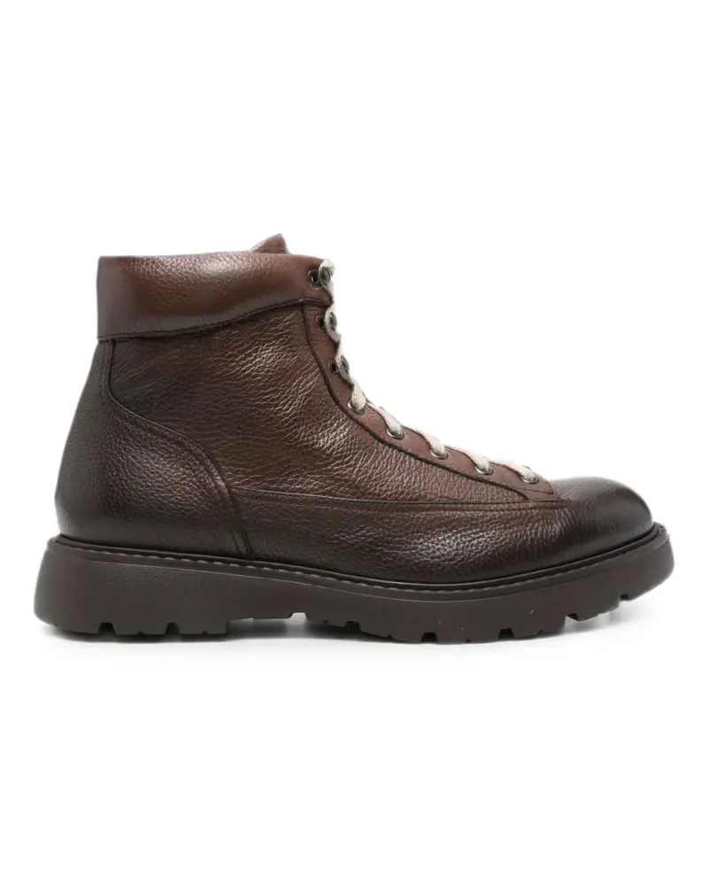 Doucal´s side-zip lace-up ankle boots - Braun Braun