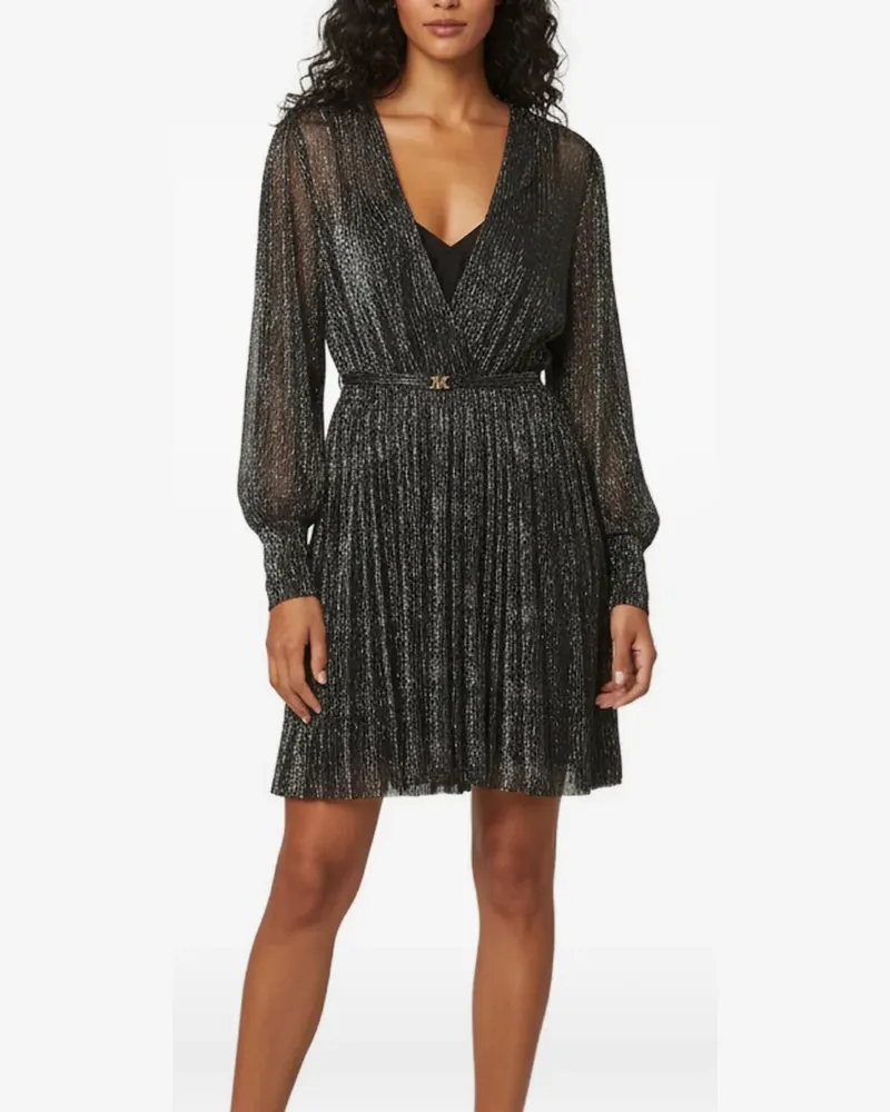 Maje Rubini Minikleid aus Lamé - Schwarz Schwarz