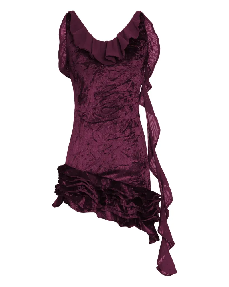 Amir Slama x Astrid ruffled mini dress - Rot Rot