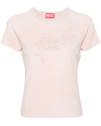 Diesel T-Vincie T-Shirt mit Strassverzierung Rosa