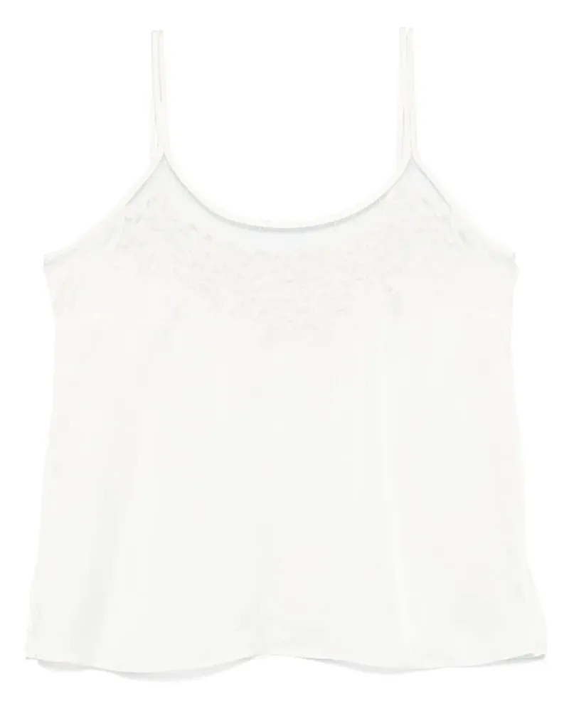Twin-Set Besticktes Top aus Satin - Weiß Weiß