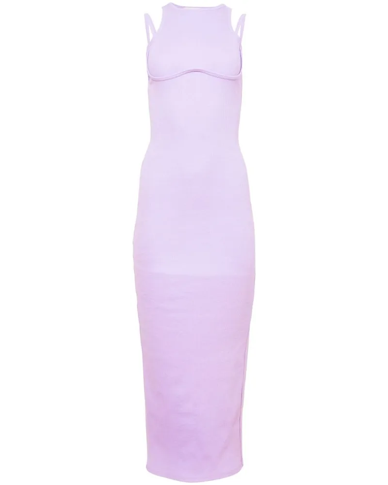 Fleur Du Mal Geripptes Maxikleid Violett