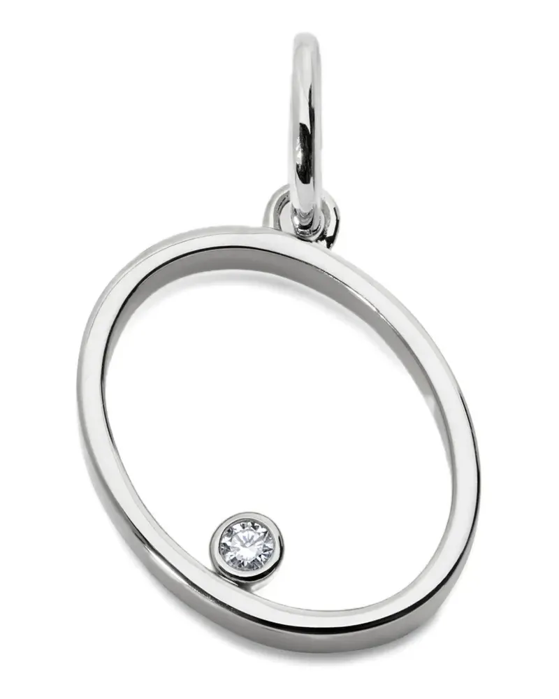 Monica Vinader Solitaire Anhänger mit Diamanten - Silber Silber