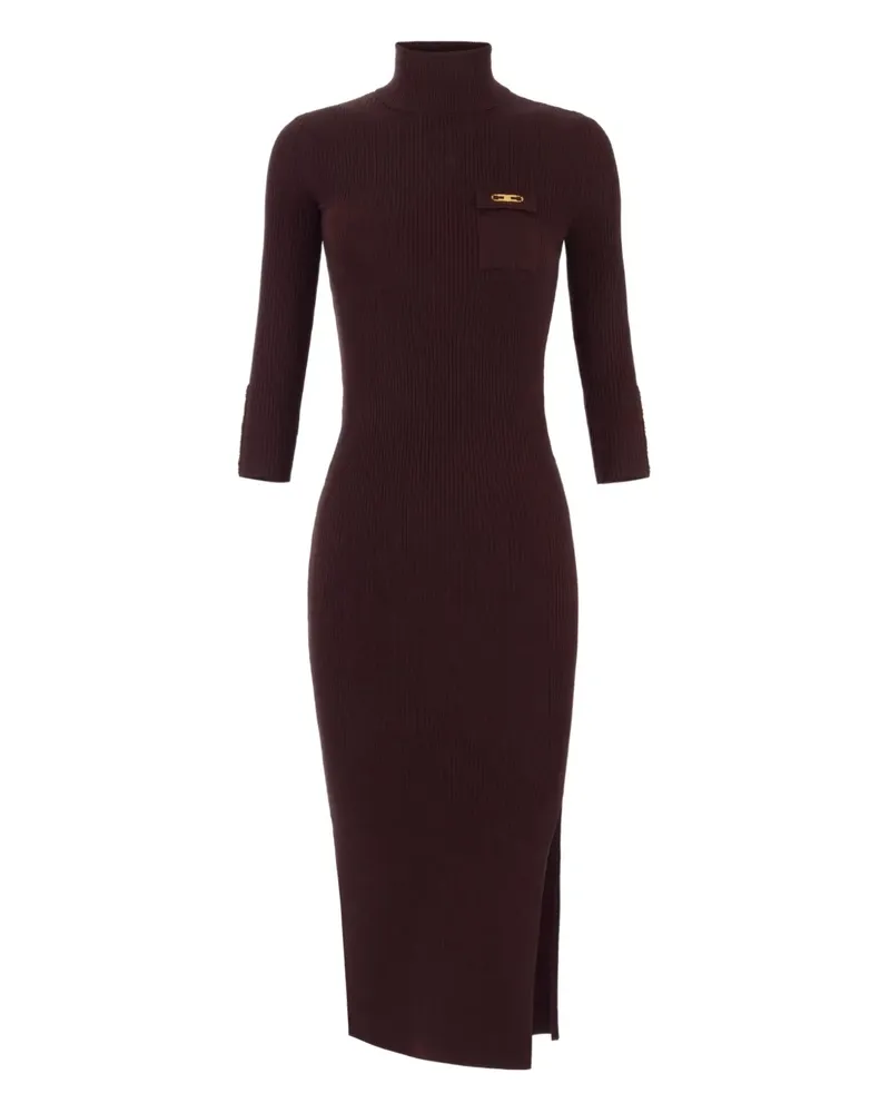 Elisabetta Franchi Kleid mit Stehkragen - Rot Rot