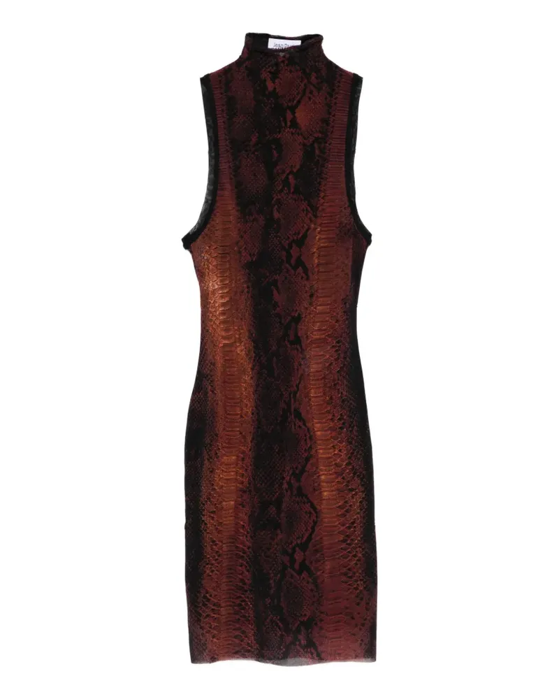 Jean Paul Gaultier snakeskin high-neck mini dress - Braun Braun