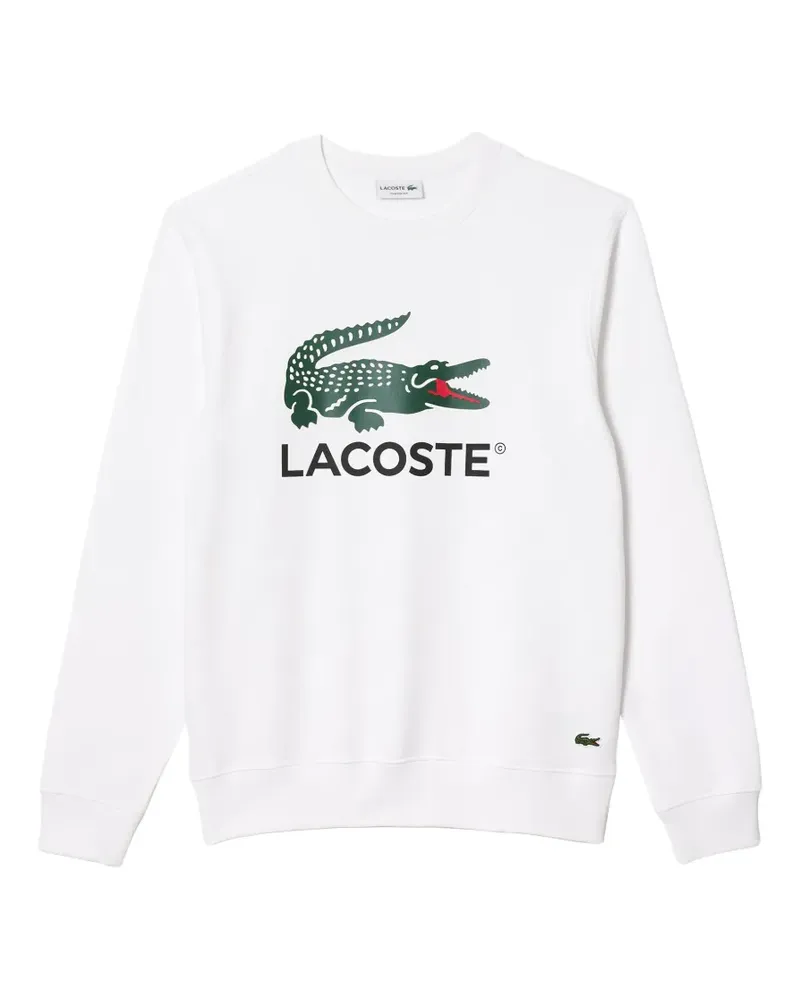 Lacoste Fleece-Sweatshirt mit klassischem Schnitt - Weiß Weiß