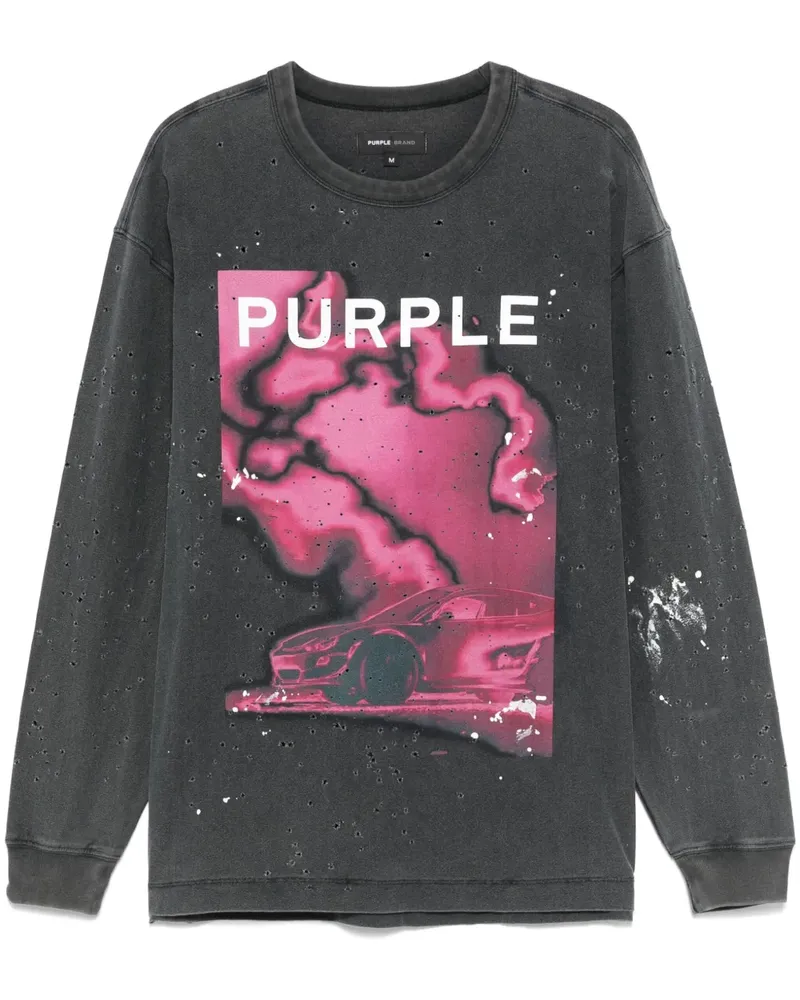 PURPLE BRAND Fireball Buckshot T-Shirt - Schwarz Schwarz