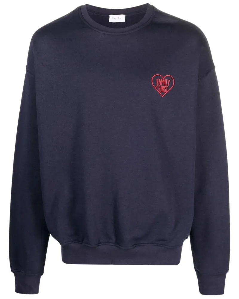 Family First Sweatshirt mit Logo-Stickerei Blau