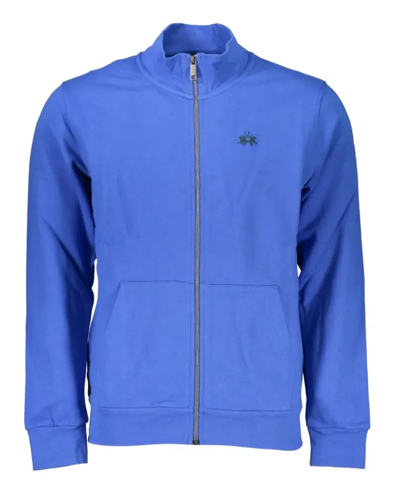 La Martina embroidered zip-up hoodie - Blau Blau