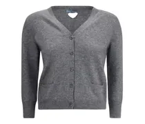 Geknöpfter Cardigan mit V-Ausschnitt - Grau