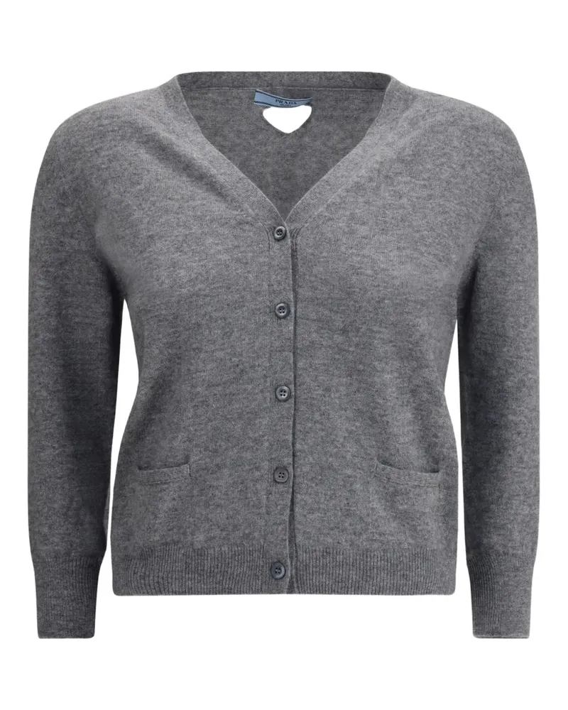 Prada Geknöpfter Cardigan mit V-Ausschnitt - Grau Grau