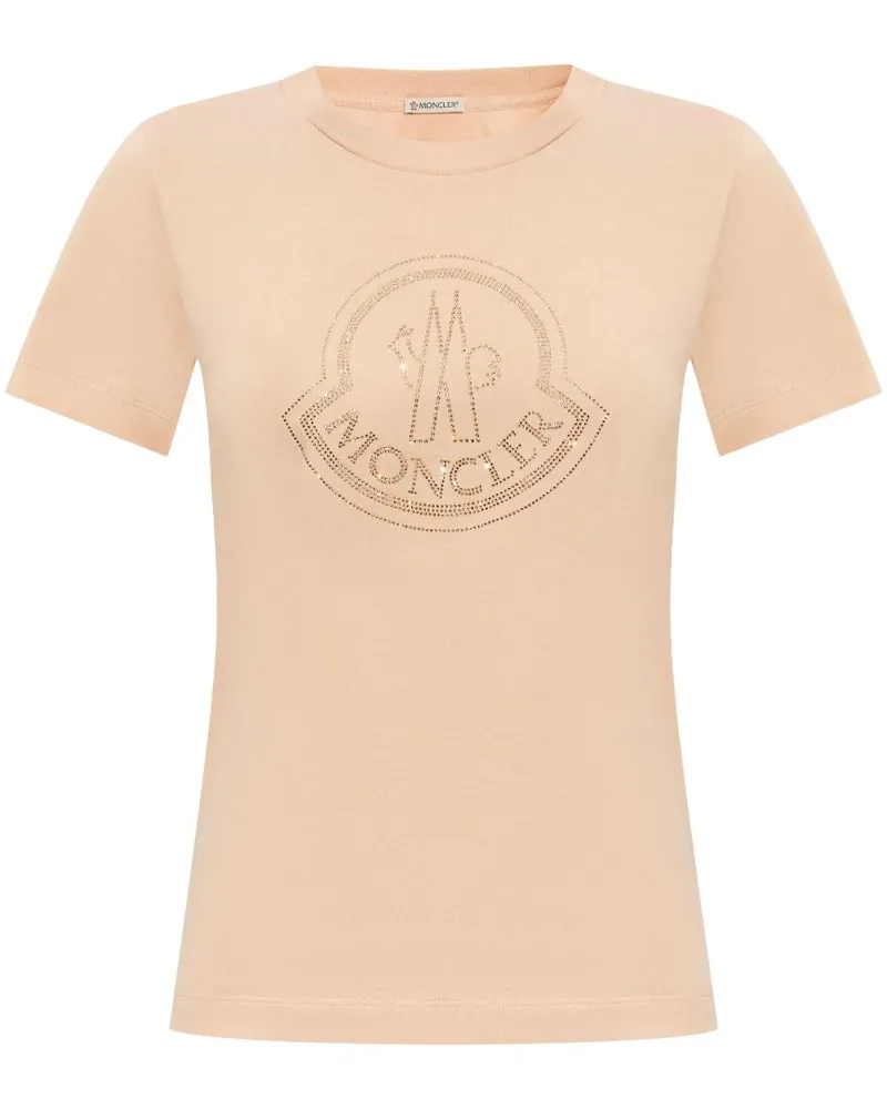 Moncler T-Shirt mit Logo-Print - Nude Nude