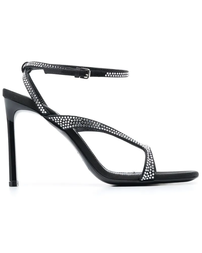 Sergio Rossi Sandalen mit Kristallen 100mm - Schwarz Schwarz