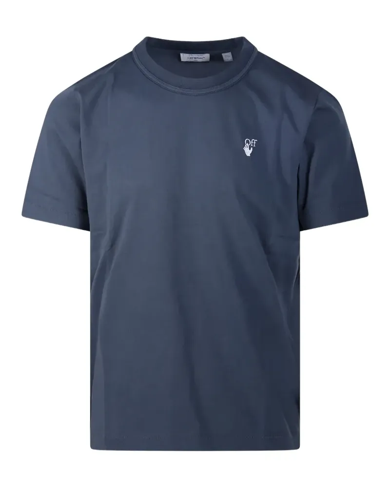 OFF-WHITE logo-print T-shirt - Blau Blau