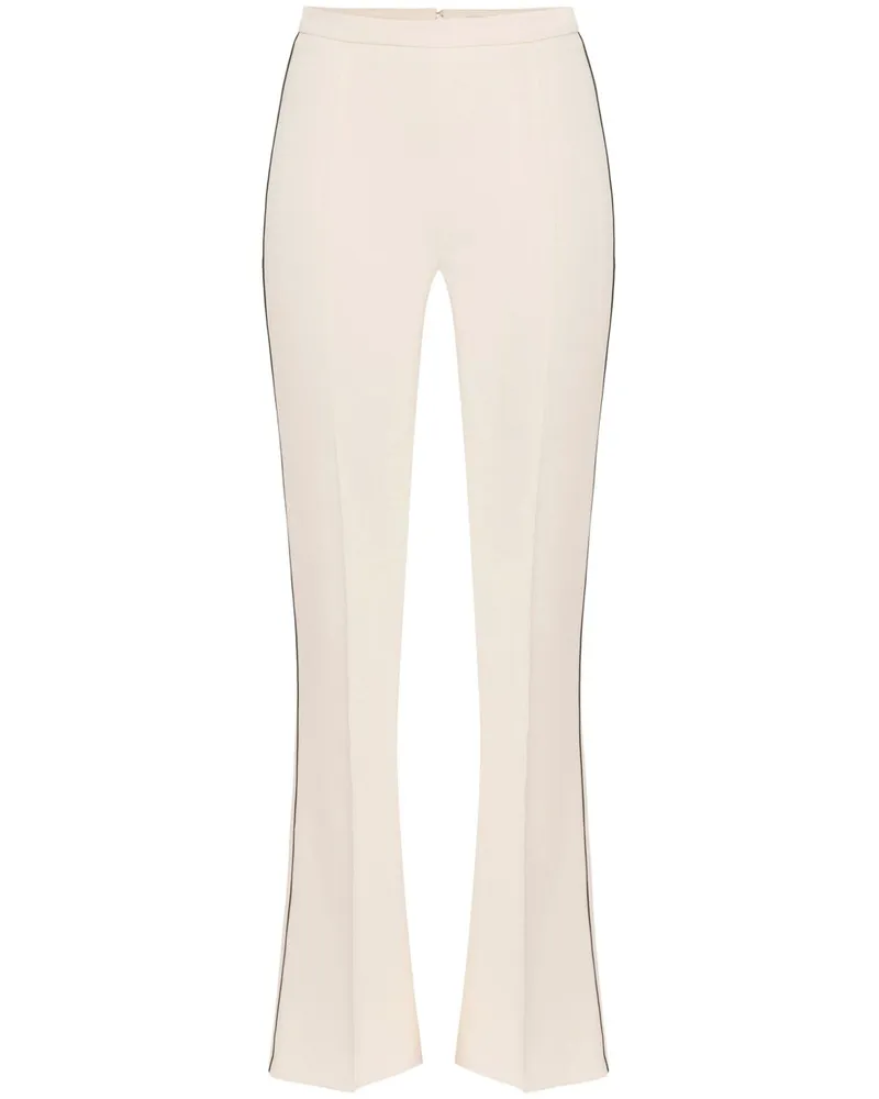 Elisabetta Franchi Ausgestellte Krepphose mit Kontrastpaspeln - Nude Nude
