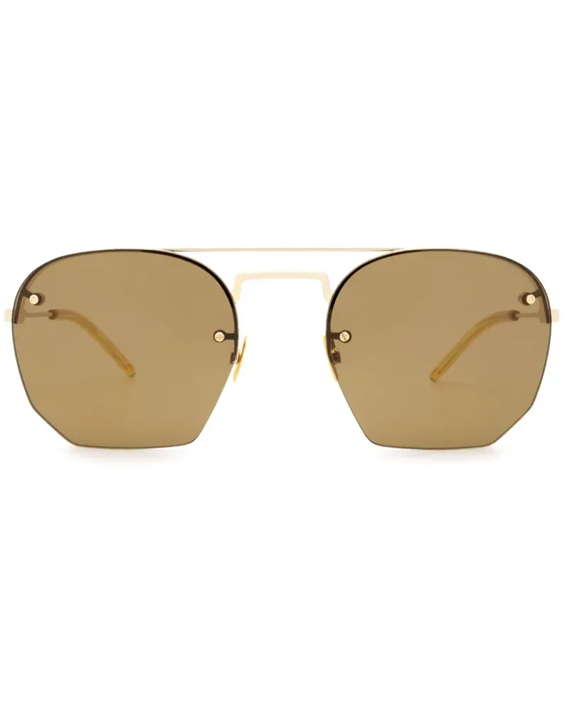 Saint Laurent Sonnenbrille mit doppeltem Steg - Braun Braun