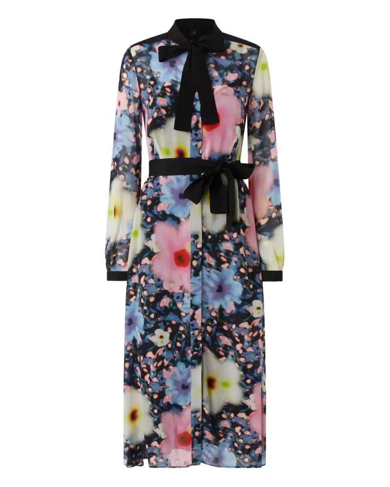 Pinko Hosomaki Midikleid mit Blumen-Print - Schwarz Schwarz