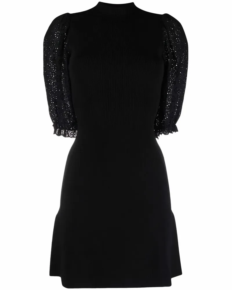 Maje Strickkleid mit kurzen Ärmeln - Schwarz Schwarz