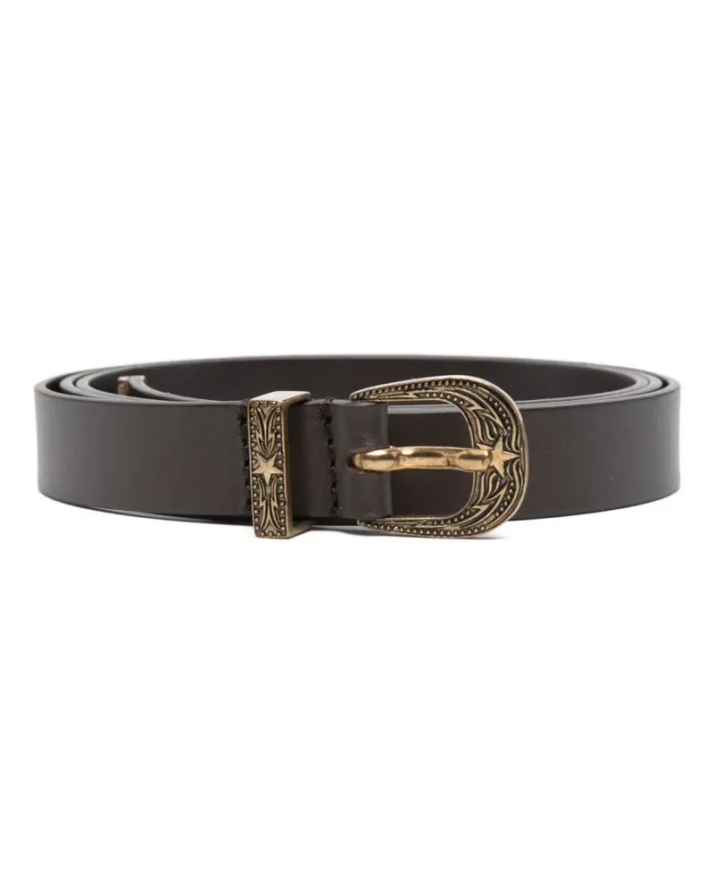 Dondup star-logo buckle belt - Braun Braun
