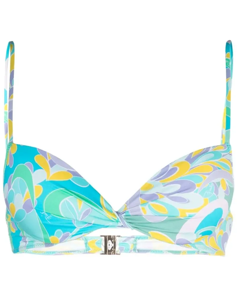 Emilio Pucci Gewickeltes Bikinioberteil - 065-TURCHESE/GLICINE 065-turchese