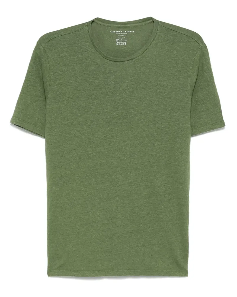 Majestic T-Shirt mit rundem Ausschnitt - Grün Grün