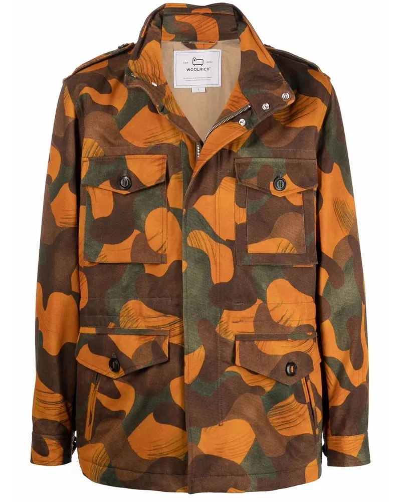 Woolrich Jacke mit Camouflage-Print - Orange Orange