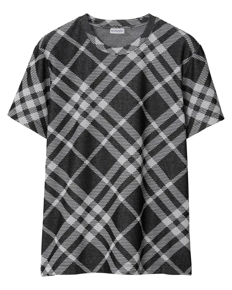 Burberry T-Shirt mit Nova Check - Schwarz Schwarz