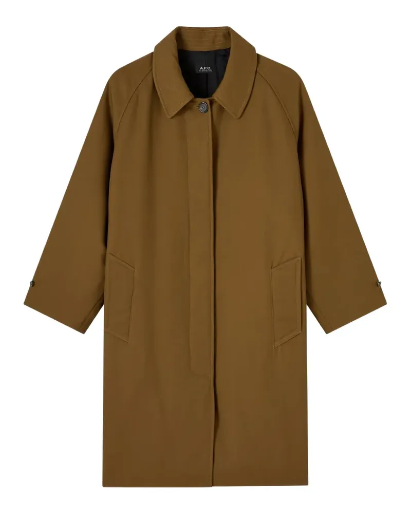 A.P.C. spread-collar raglan-sleeve coat - Braun Braun