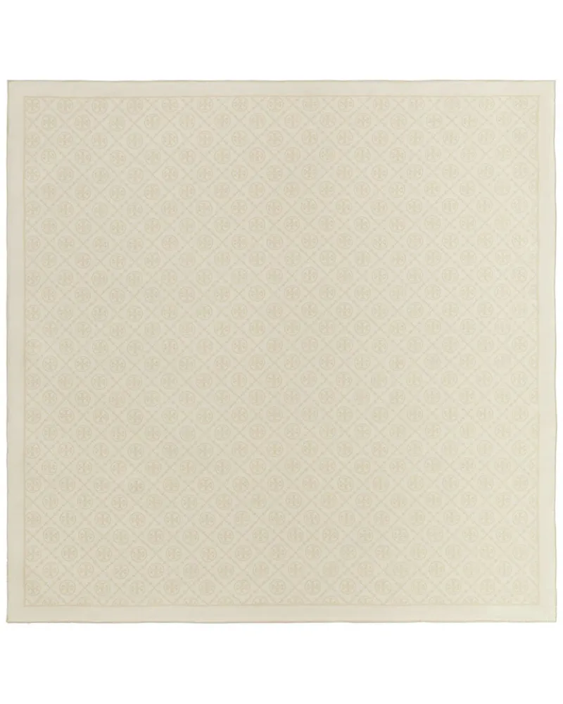 Tory Burch Seidenschal mit T Monogram - Nude Nude
