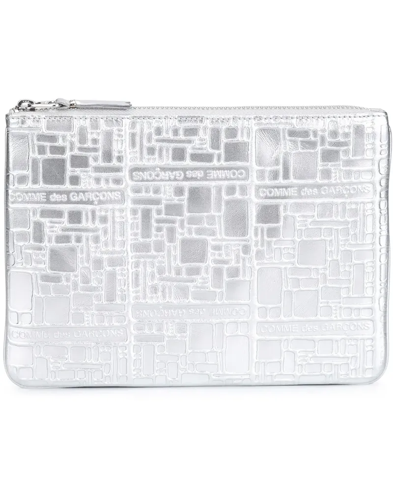 Comme des Garçons Embossed Logo' Münztäschchen - Silber Silber