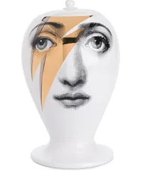 Fornasetti Gefäß mit Gesichts-Print Weiß