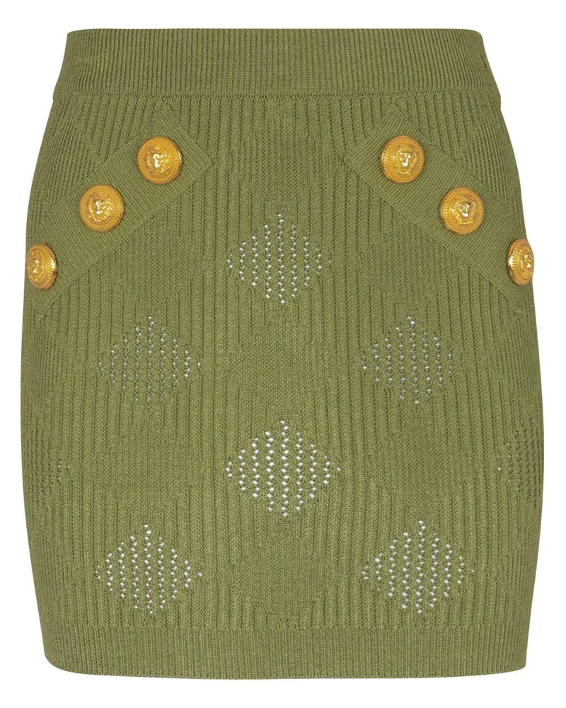 Balmain Karierter Minirock - Grün Grün