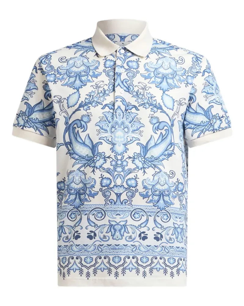 Etro Poloshirt mit Blumen-Print - Blau Blau