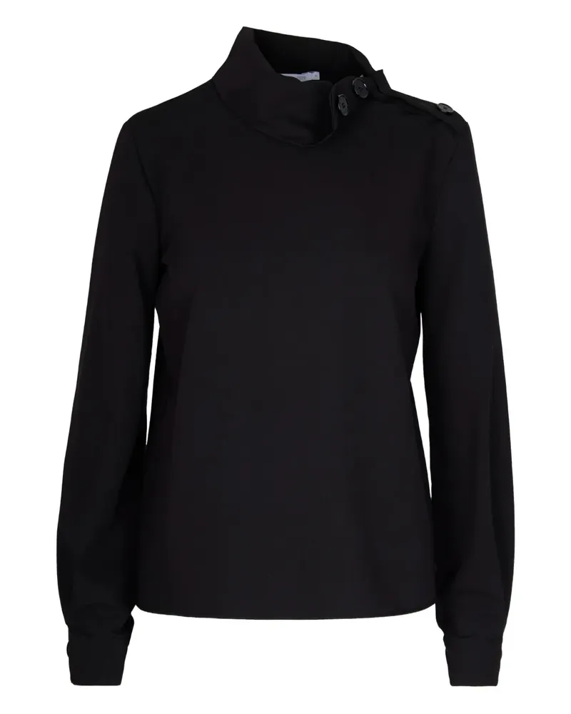 Patrizia Pepe Bluse mit Knopfdetail - Schwarz Schwarz