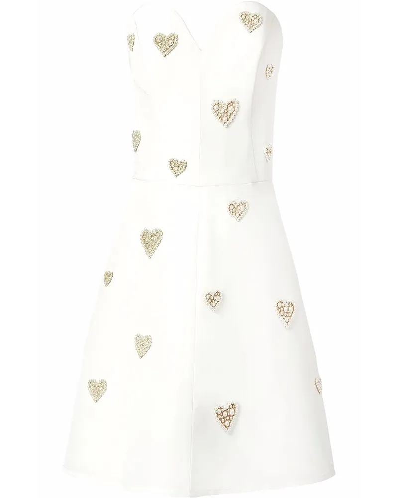 Carolina Herrera New York Kleid mit Perlen Weiß
