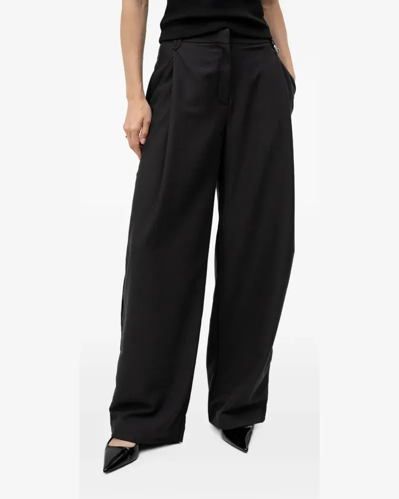 HUGO BOSS chain-link pleated palazzo pants - Schwarz Schwarz