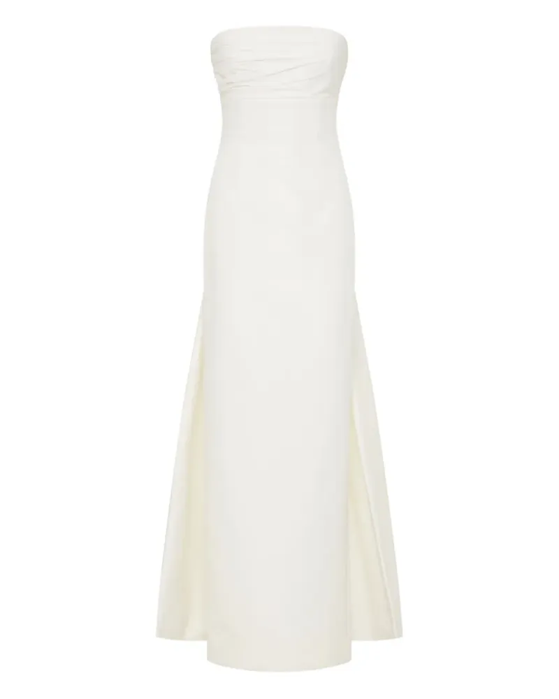 Rachel Gilbert Schulterfreies Odette Abendkleid mit Falten - Weiß Weiß