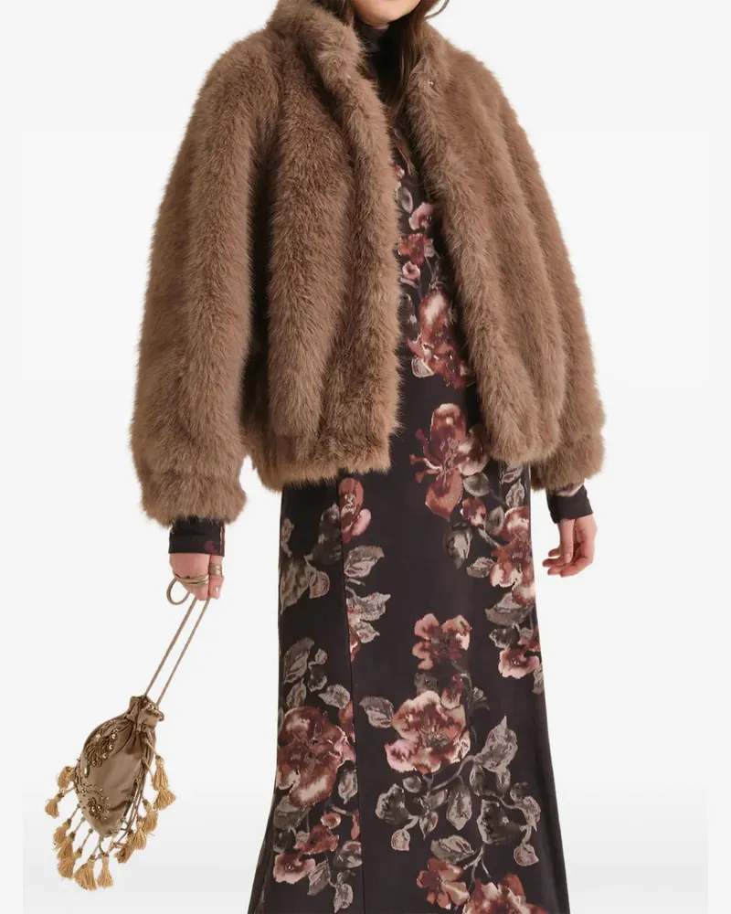 Maliparmi faux-fur oversized jacket - Braun Braun