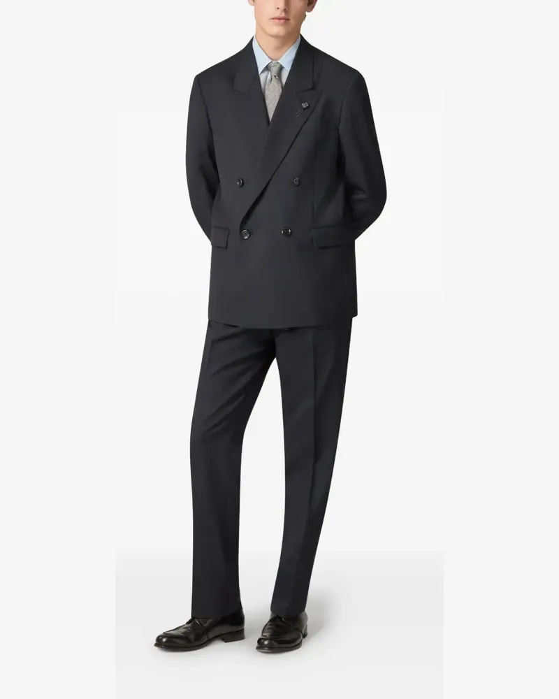 LARDINI Anzug mit Fischgrätenmuster - Blau Blau