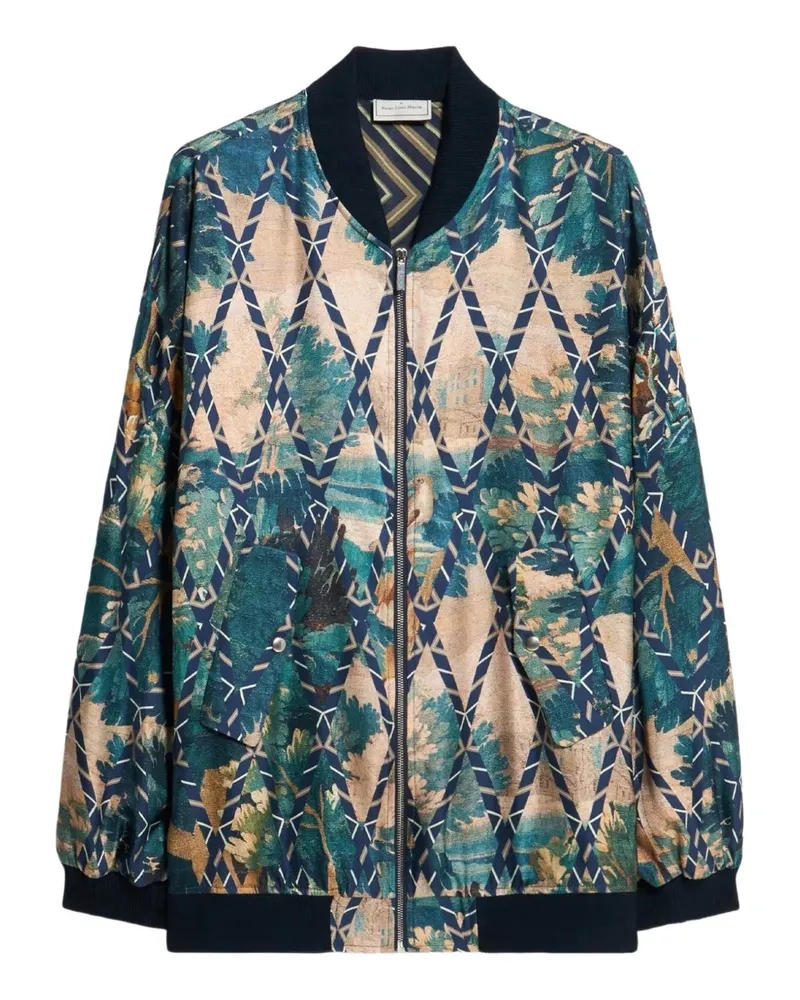 Pierre-Louis Mascia Falson Bomberjacke mit Tapisserie-Print - Blau Blau