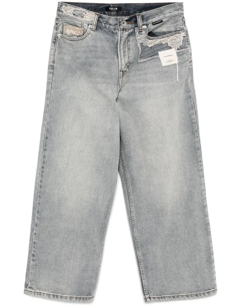 FIVE CM Jeans im Patchwork-Look - Blau Blau