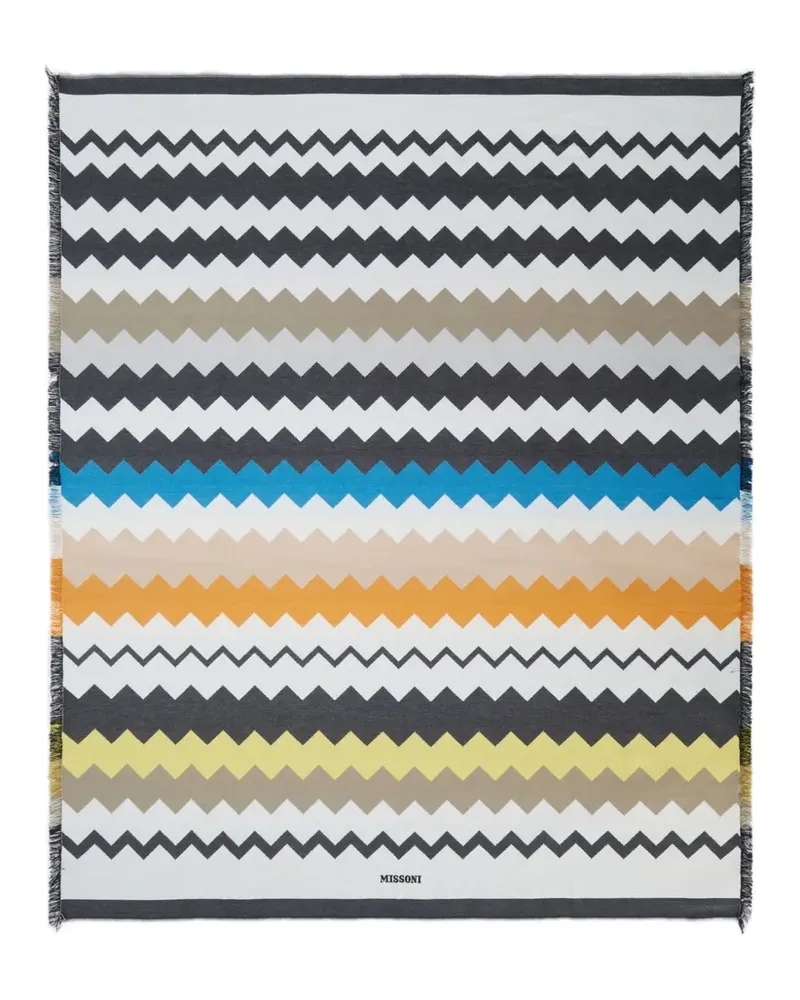 Missoni Home Best Fouta Badetuch mit Zickzackmuster (140cm x 180cm) - Schwarz Schwarz