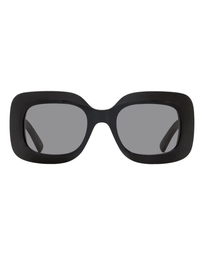 Gucci Eckige Sonnenbrille - Schwarz Schwarz