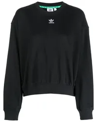 adidas Sweatshirt mit Logo-Stickerei Schwarz