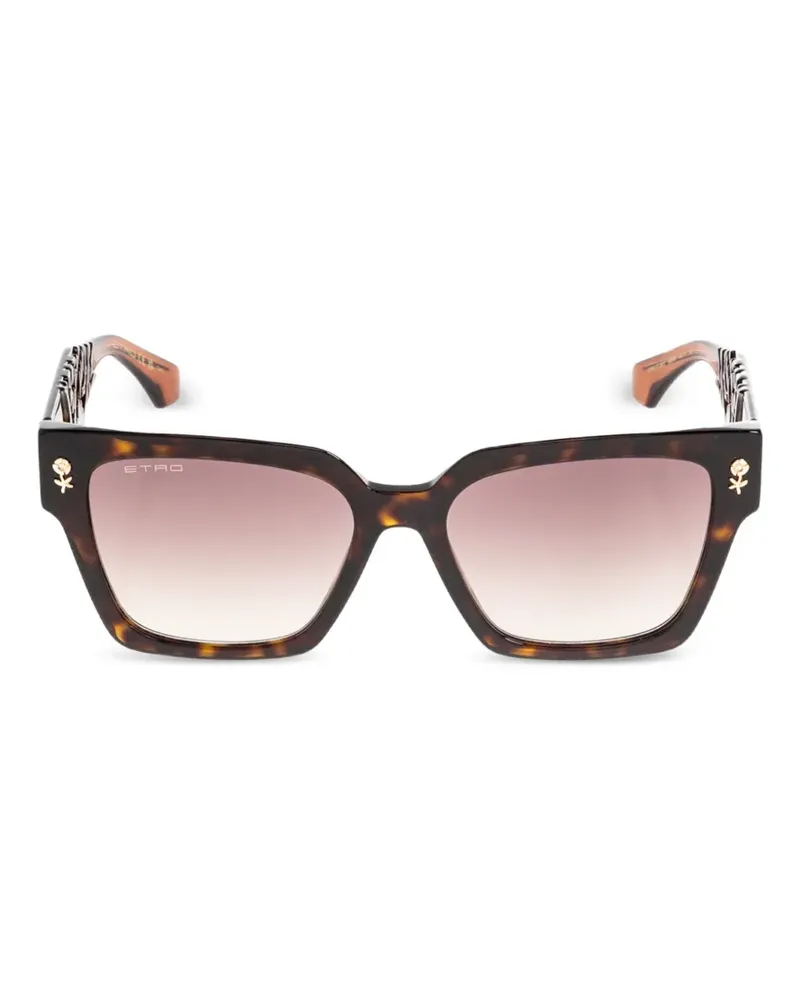 Etro tortoiseshell-effect square-frame sunglasses - Braun Braun