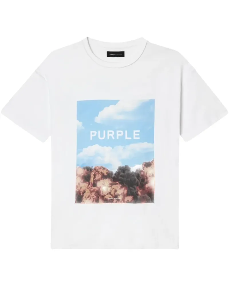 PURPLE BRAND T-Shirt mit grafischem Print - Weiß Weiß