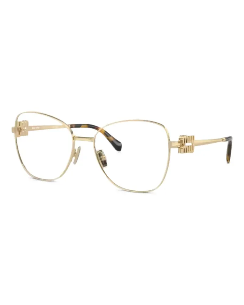 Miu Miu Brille mit geometrischem Gestell - Gold Gold