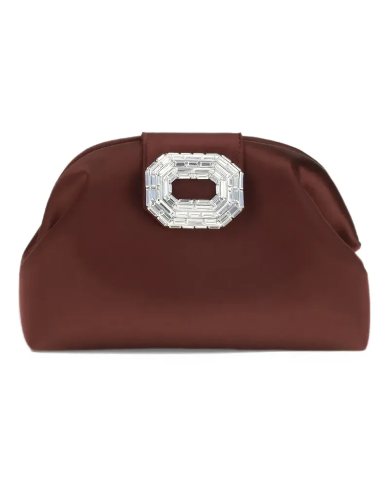 Amina Muaddi Camelia crystal-embellished clutch bag - Rot Rot