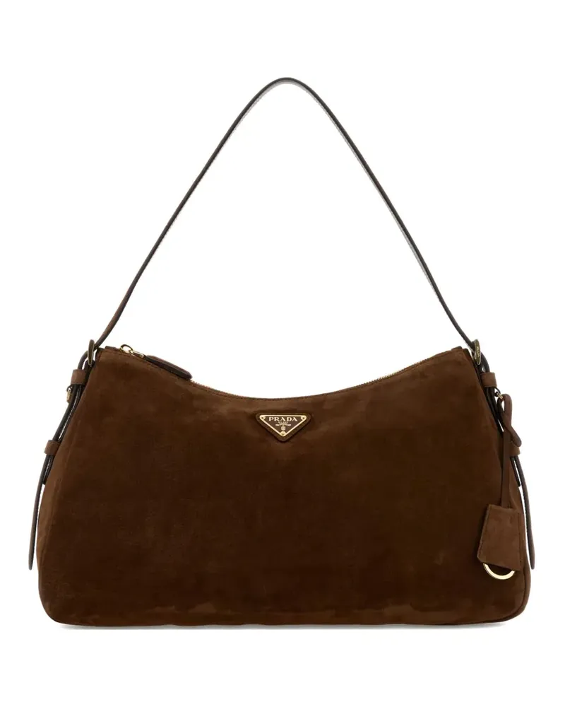 Prada Aimee Schultertasche aus Wildleder - Braun Braun