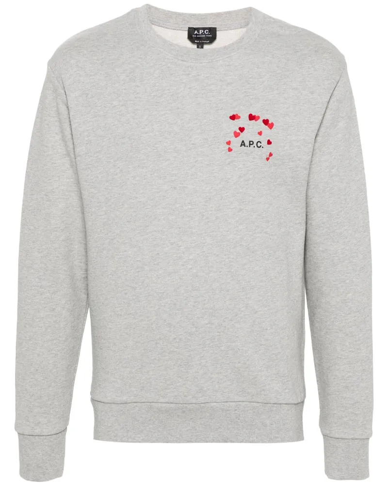 A.P.C. Sweatshirt mit Logo-Print - Grau Grau